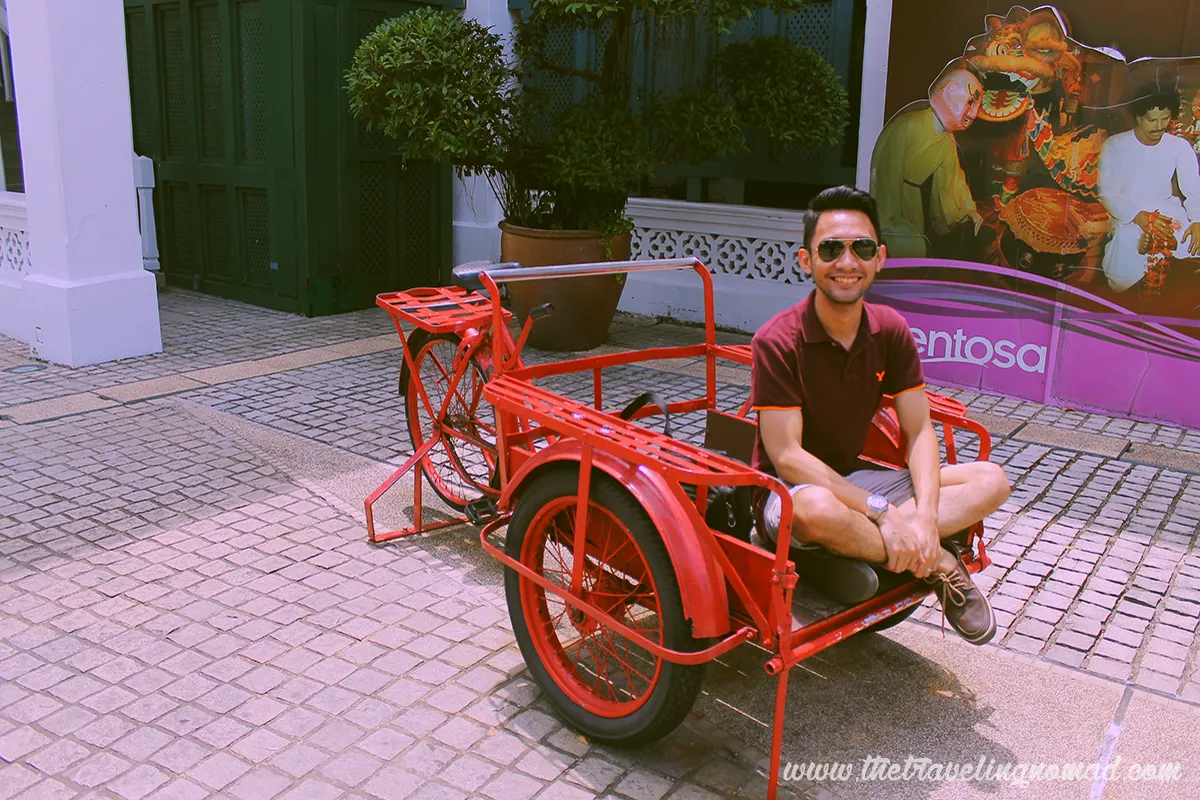 Red trishaw at Sentosa, Singapore.
